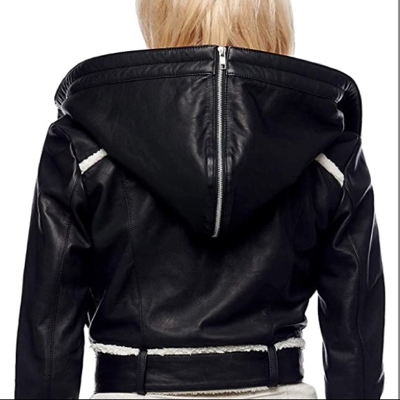 NWT  Jonny Cota Leather snd Sherpa 5⭐️Fave Hoodie Moto - Picture 7 of 11